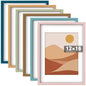 8 x 10, 5 x 7, 4 x 6 Picture Frame Set of 6, Boho Colorful Photo Frames