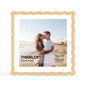4x6 Picture Frame with Mat for 3.5x5, Wavy Edge Wooden Real Glass Photo Frame for Tabletop and Wall Hanging, Green, 1 Pack
