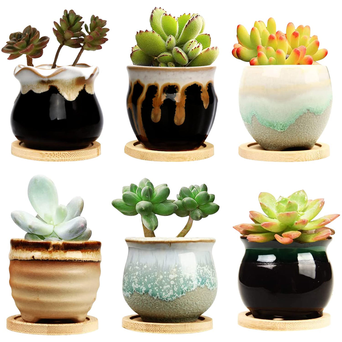 2.1 Inch Ceramic Small Succulent Pot,Plant Pots,Mini Flower Pots