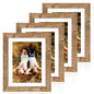 iRahmen 8x10 Picture Frame Set of 4, High Definition Real Glass Rustic Brown Frame, 8 x 10 Wood Photo Frames for Desktop Display and Wall Mounting