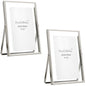 Gold 5x7'' Floating Picture Frames 2Pack,for Photo Sizes(3.5x5&4x6),Beaded Metal Edge,Adjustable Tabletop/Shelf Display for Wedding,Home & Office Decor