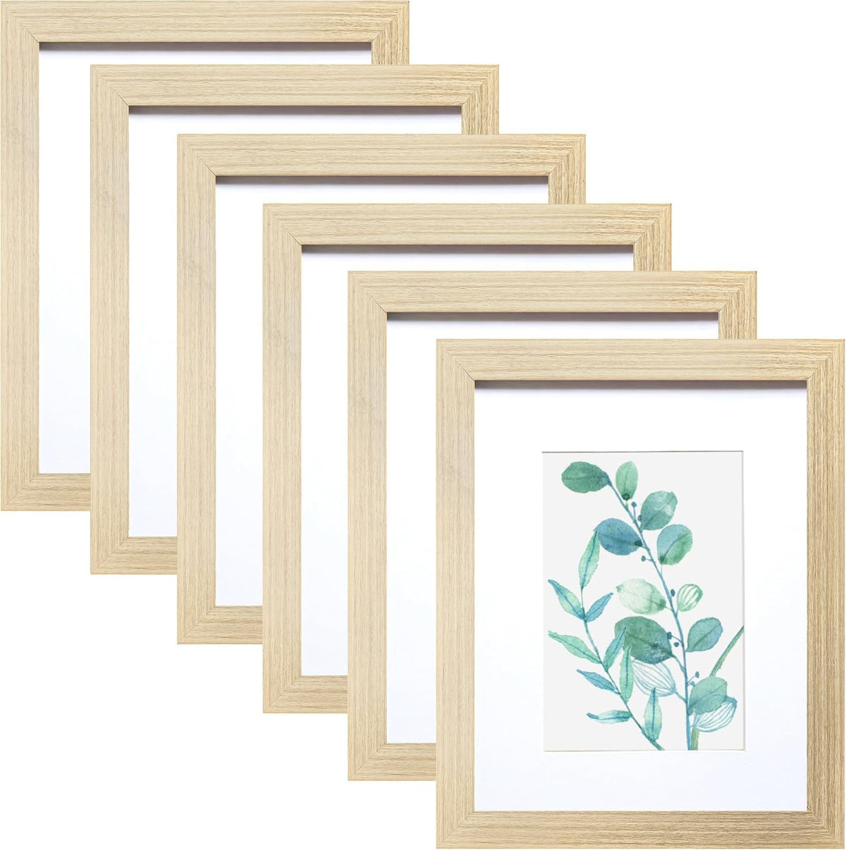 SESEAT 8x10 Picture Frame Brown Set of 6, Display Pictures 5x7 With mat or 8x10 Without Mat