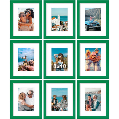 Vittanly 8x10 Picture Frames Set of 9 for Wall or Tabletop Display, Gold