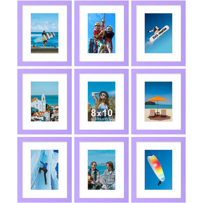 Vittanly 8x10 Picture Frames Set of 9 for Wall or Tabletop Display, Gold