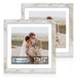 Hongkee 5x7 Picture Frame Set of 2, Real Glass and Wood Frame for Mat 4x6