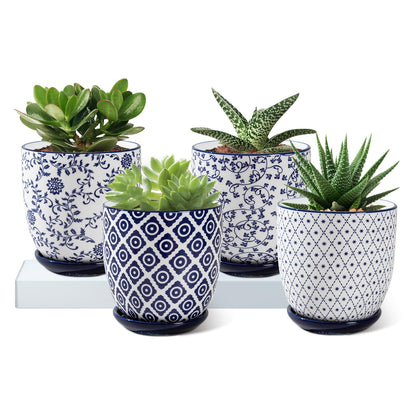 3.5 Inch Ceramic Small Succulent Planter Pots Set of 4