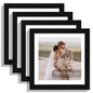 Hongkee 8x10 Picture Frame Set of 4, Real Glass and Wood Frame, 5x7 Mat