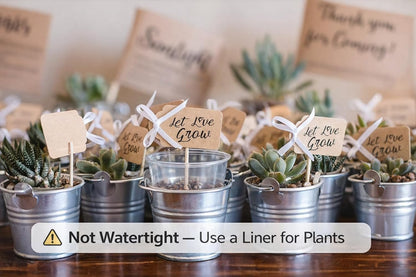 GIFTEXPRESS 12 Pack Mini Size 2.37" Tall Metal Buckets with Handles, Small Galvanized Tin Pails for Party Favor, Succulent, Wedding, Not Watertight