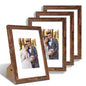 Hongkee 8x10 Picture Frame Set of 4, Real Glass and Wood Frame, 5x7 Mat