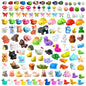 70pcs Mini Tiny Resin Animals for Fairy Garden Decor, Collectible, to Hide, Miniature Landscape, Dollhouse Accessories, Crafts Projects, Easter Scatter, DIY Terrarium(70 Styles)