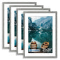 Hongkee 8x10 Picture Frame Set of 4, Real Glass and Wood Frame, 5x7 Mat