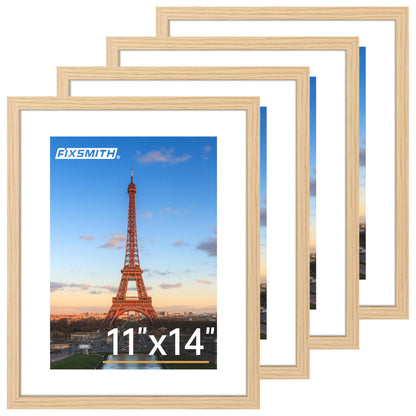 FIXSMITH 5x7 Picture Frame Bulk-4 Pack, Gold Picture Frames Collage Wall Decor, Wall & Tabletop Picture Frames, Photo Frame with HD Plexiglass, Display Pictures 4x6 with Mat or 5x7 Without Mat