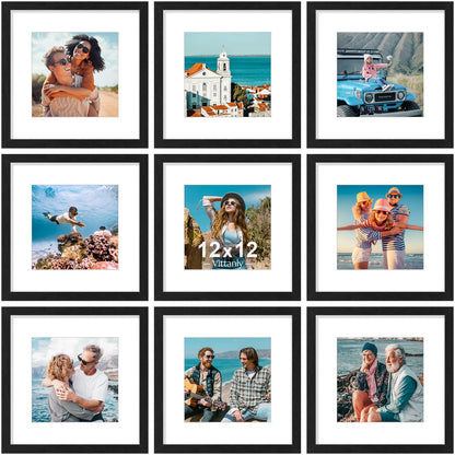 Vittanly 8x10 Picture Frames Set of 9 for Wall or Tabletop Display, Gold