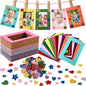 Jetec 24 Pieces Felt Craft Picture Frames with Stickers 4x6 in 12 Colors