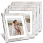 Hongkee 8x10 Picture Frame Set of 4, Real Glass and Wood Frame, 5x7 Mat