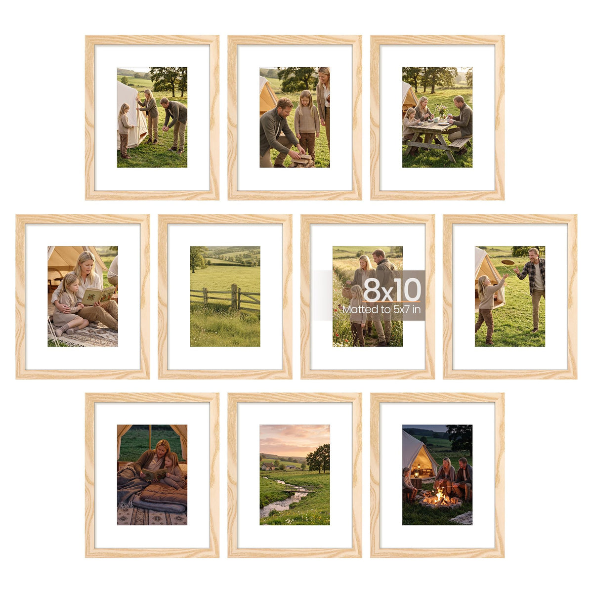 upsimples 4x6 Picture Frame, Photo Collage Wall Decor Set of 10, Black