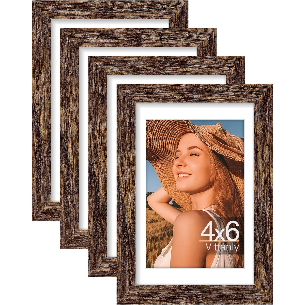 Vittanly 8x10 Picture Frames Set of 4, for Wall or Tabletop, Pale Pink