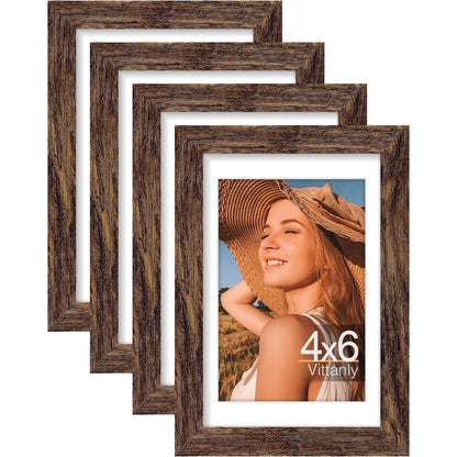 Vittanly 8x10 Picture Frames Set of 4, for Wall or Tabletop, Pale Pink