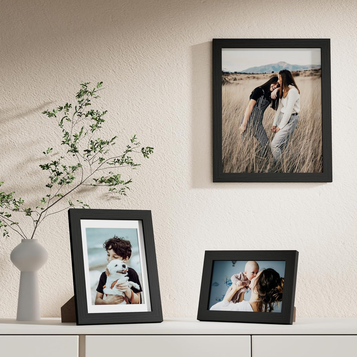 Vittanly 10 Pack Picture Frames Collage Wall Decor, Black