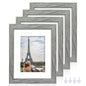 Hongkee 8x10 Picture Frame Set of 4, Real Glass and Wood Frame, 5x7 Mat