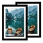 Hongkee 5x7 Picture Frame Set of 2, Real Glass and Wood Frame for Mat 4x6