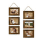 4x6 Collage Picture Frames Set of 2, Rustic Wooden Real Glass Vertical Hanging 3 Opening 4 by 6 Photo Frame, Rustic Brown