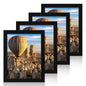 iRahmen 8x10 Picture Frame Set of 4, High Definition Real Glass Rustic Brown Frame, 8 x 10 Wood Photo Frames for Desktop Display and Wall Mounting