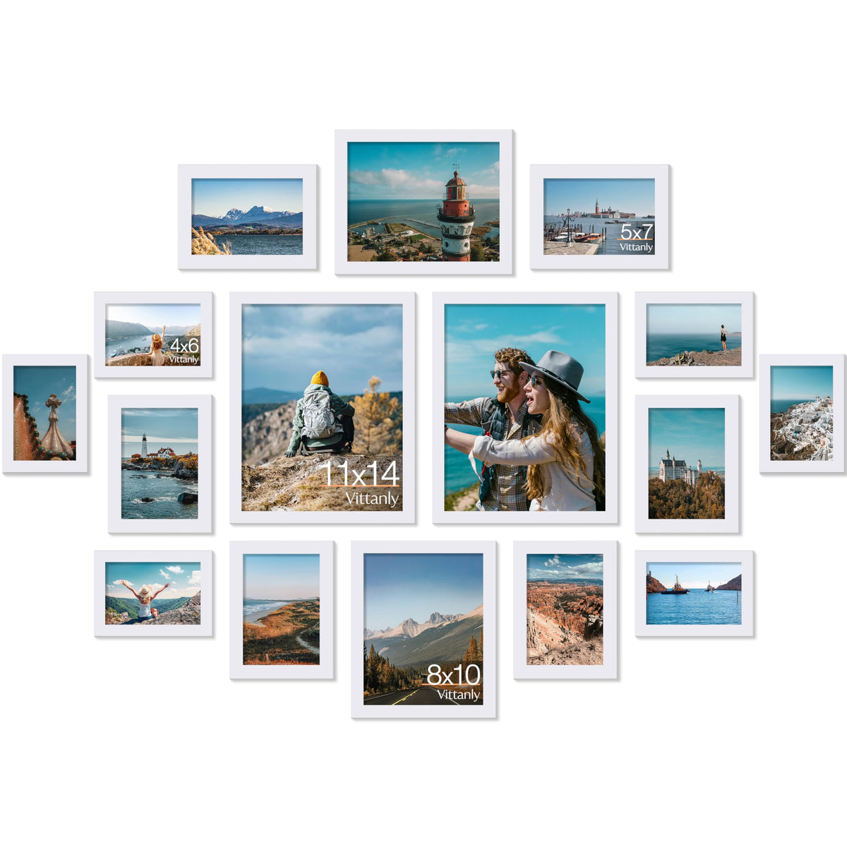 Vittanly 10 Pack Picture Frames Collage Wall Decor, Black
