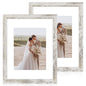 Hongkee 5x7 Picture Frame Set of 2, Real Glass and Wood Frame for Mat 4x6
