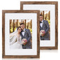 Hongkee 5x7 Picture Frame Set of 2, Real Glass and Wood Frame for Mat 4x6