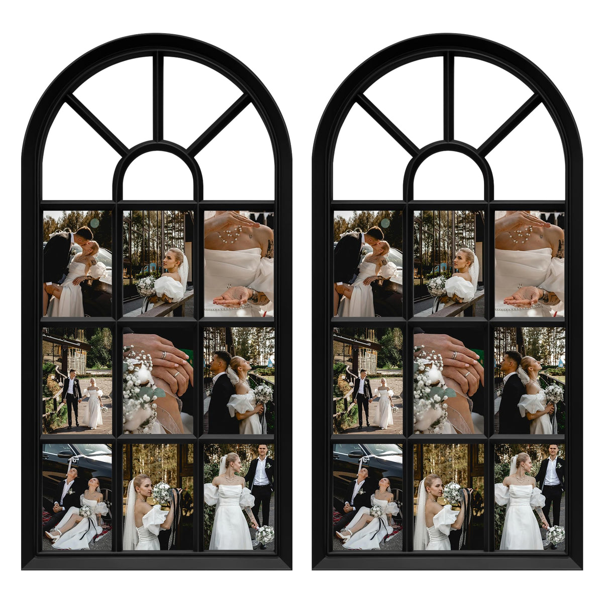 J.M.Deco Arched Collage Picture Frames Wall for Decor 9 Pieces 4 x 6 Photos