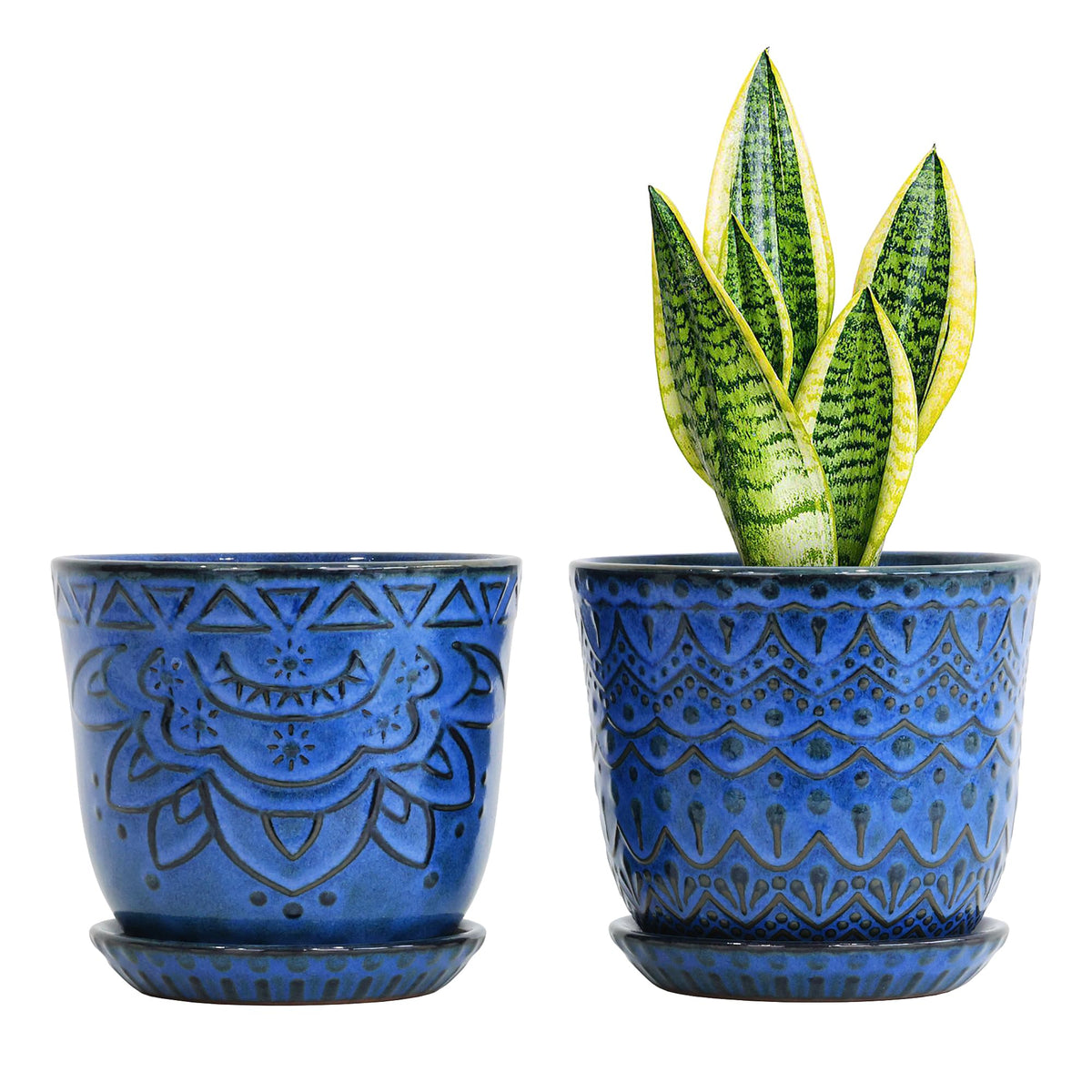 Gepege Ceramic Succulent Pots, 4 Inch Small Plant Pots with Drainage