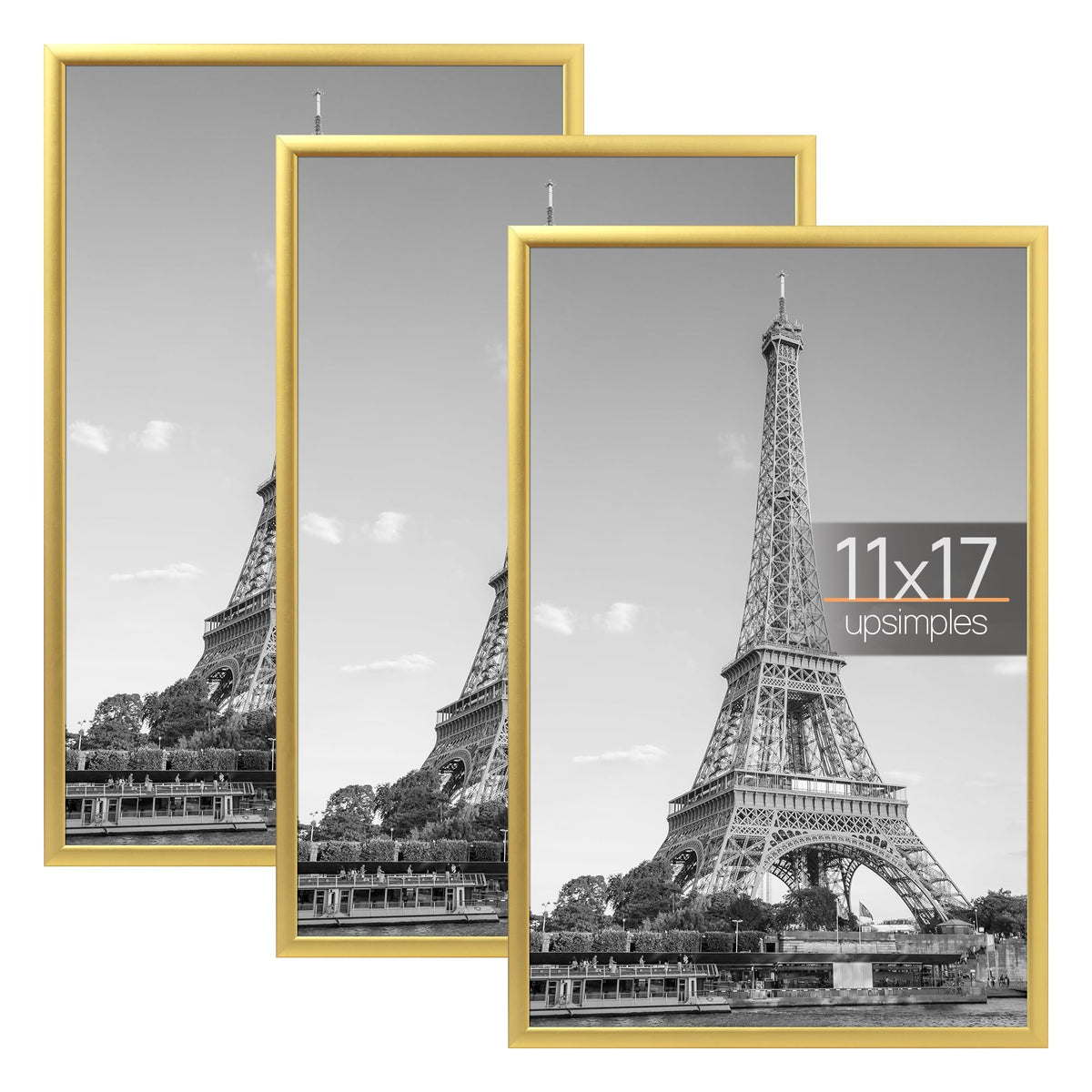 upsimples 16x24 Poster Frame, Easy Slide-In Assembly, Black, 3 Pack