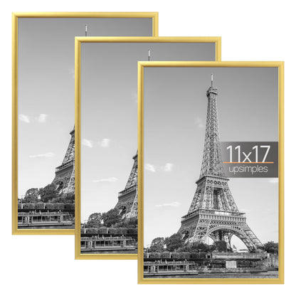 upsimples 16x24 Poster Frame, Easy Slide-In Assembly, Black, 3 Pack