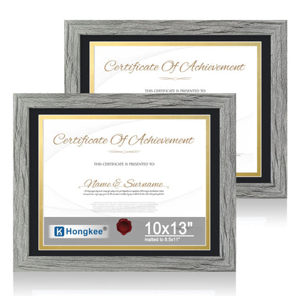 Hongkee 5x7 Picture Frame Set of 2, Real Glass and Wood Frame for Mat 4x6