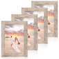 iRahmen 8x10 Picture Frame Set of 4, High Definition Real Glass Rustic Brown Frame, 8 x 10 Wood Photo Frames for Desktop Display and Wall Mounting