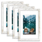 Hongkee 8x10 Picture Frame Set of 4, Real Glass and Wood Frame, 5x7 Mat