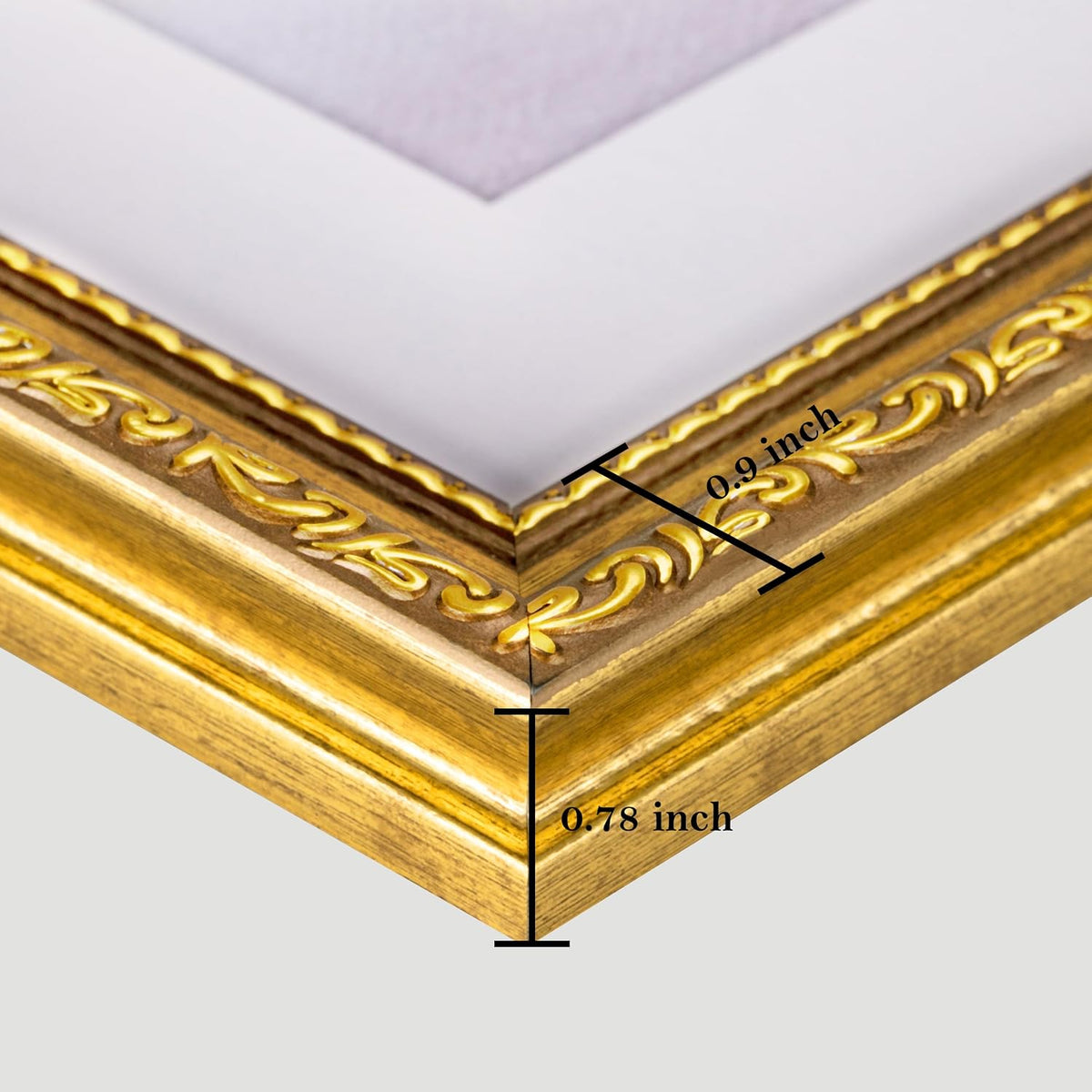 eletecpro 5x7 Vintage Picture Frame, Glass Cover, Gold, 2-Pack