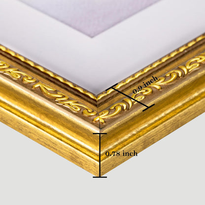 eletecpro 5x7 Vintage Picture Frame, Glass Cover, Gold, 2-Pack