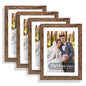 Hongkee 8x10 Picture Frame Set of 4, Real Glass and Wood Frame, 5x7 Mat