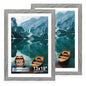 Hongkee 5x7 Picture Frame Set of 2, Real Glass and Wood Frame for Mat 4x6