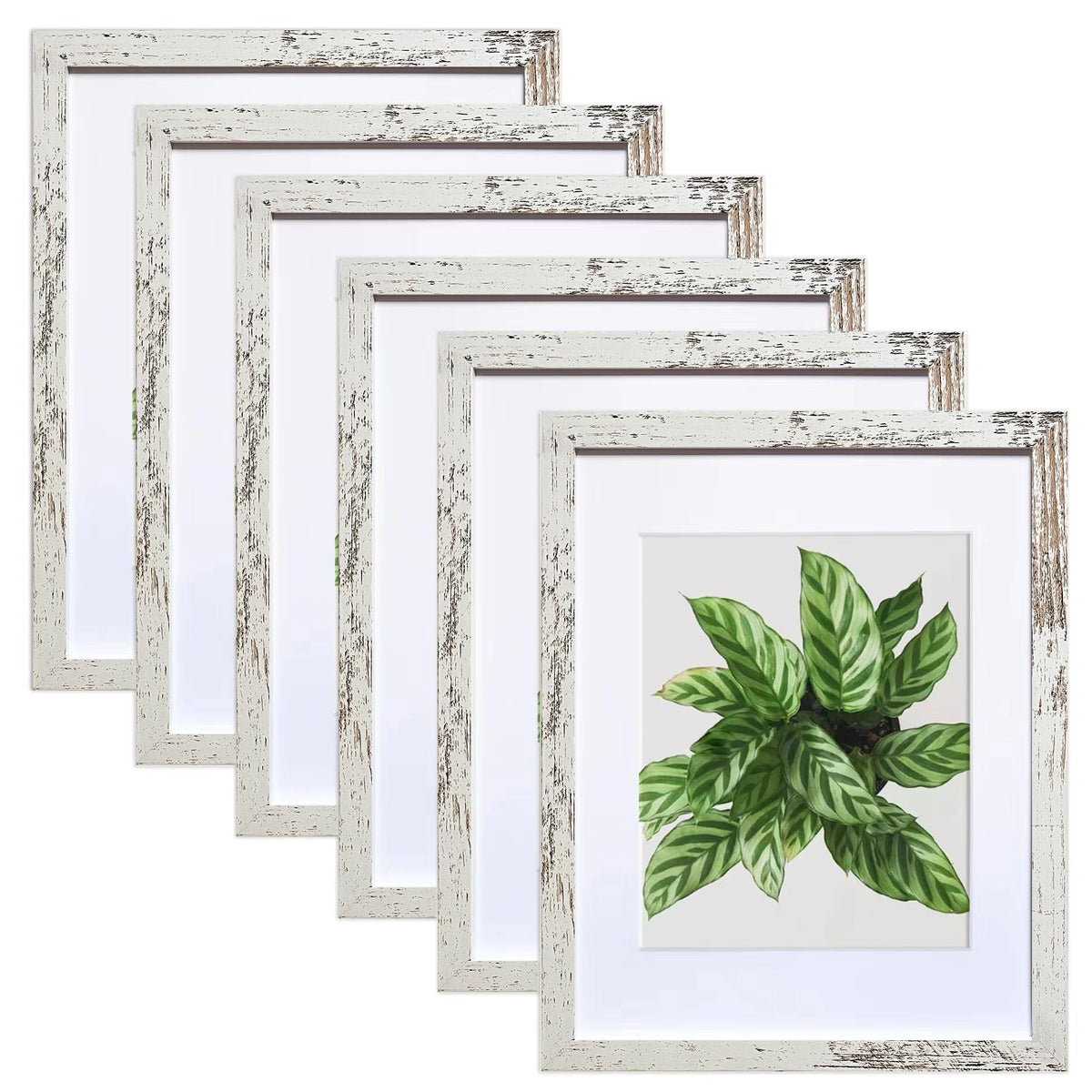 SESEAT 8x10 Picture Frame Brown Set of 6, Display Pictures 5x7 With mat or 8x10 Without Mat