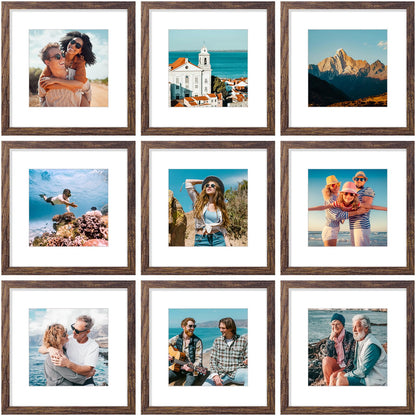 Vittanly 8x10 Picture Frames Set of 9 for Wall or Tabletop Display, Gold