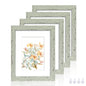 Hongkee 8x10 Picture Frame Set of 4, Real Glass and Wood Frame, 5x7 Mat