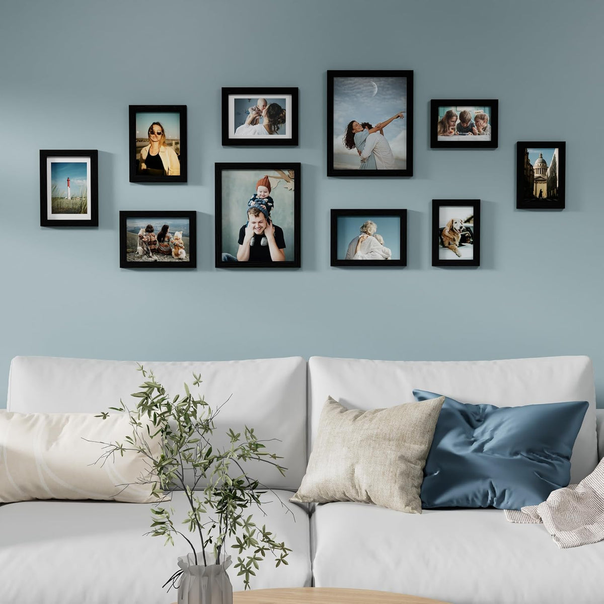 Vittanly 10 Pack Picture Frames Collage Wall Decor, Black