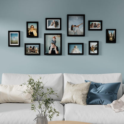 Vittanly 10 Pack Picture Frames Collage Wall Decor, Black