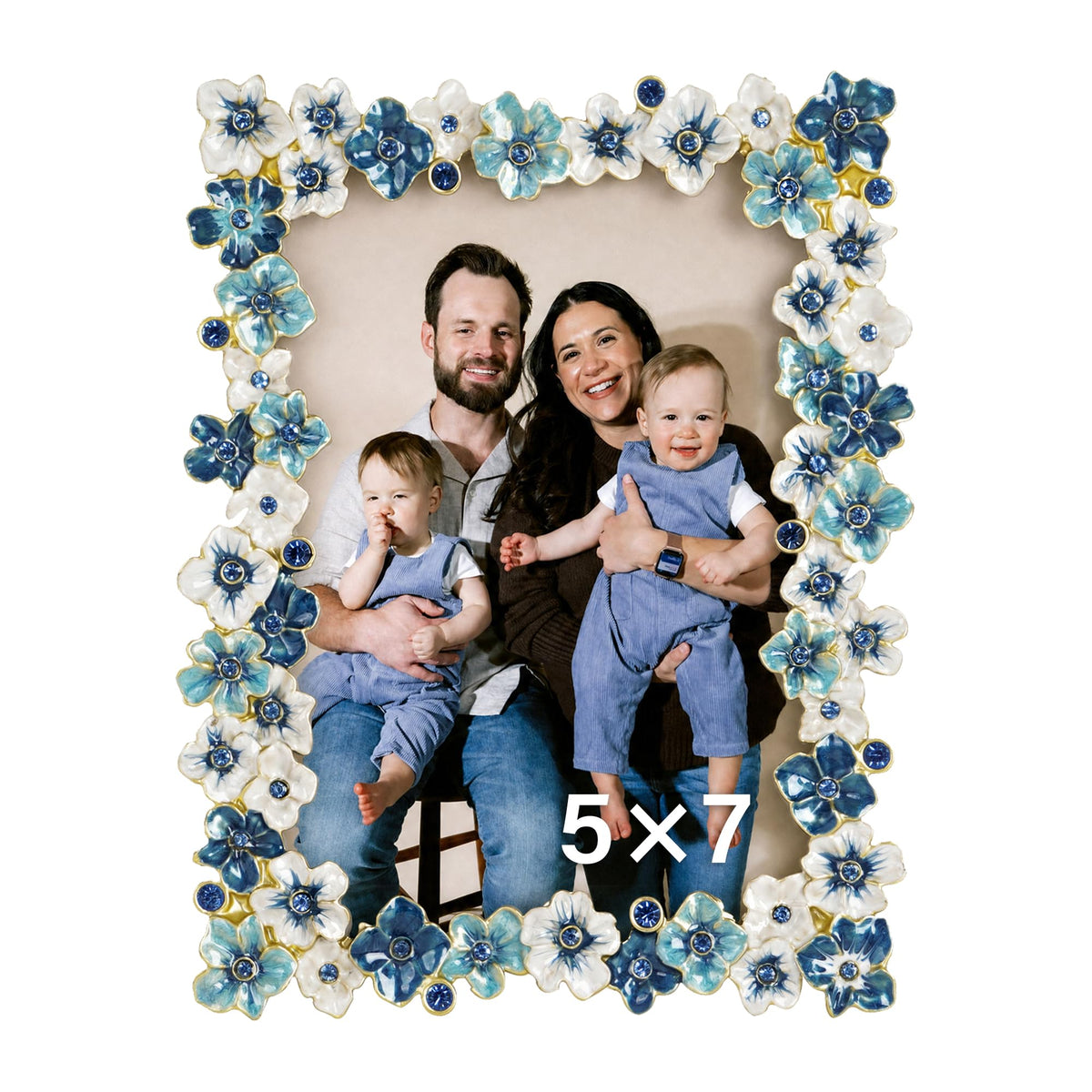 4x6 Pink Flower Picture Frame with Rhinestones