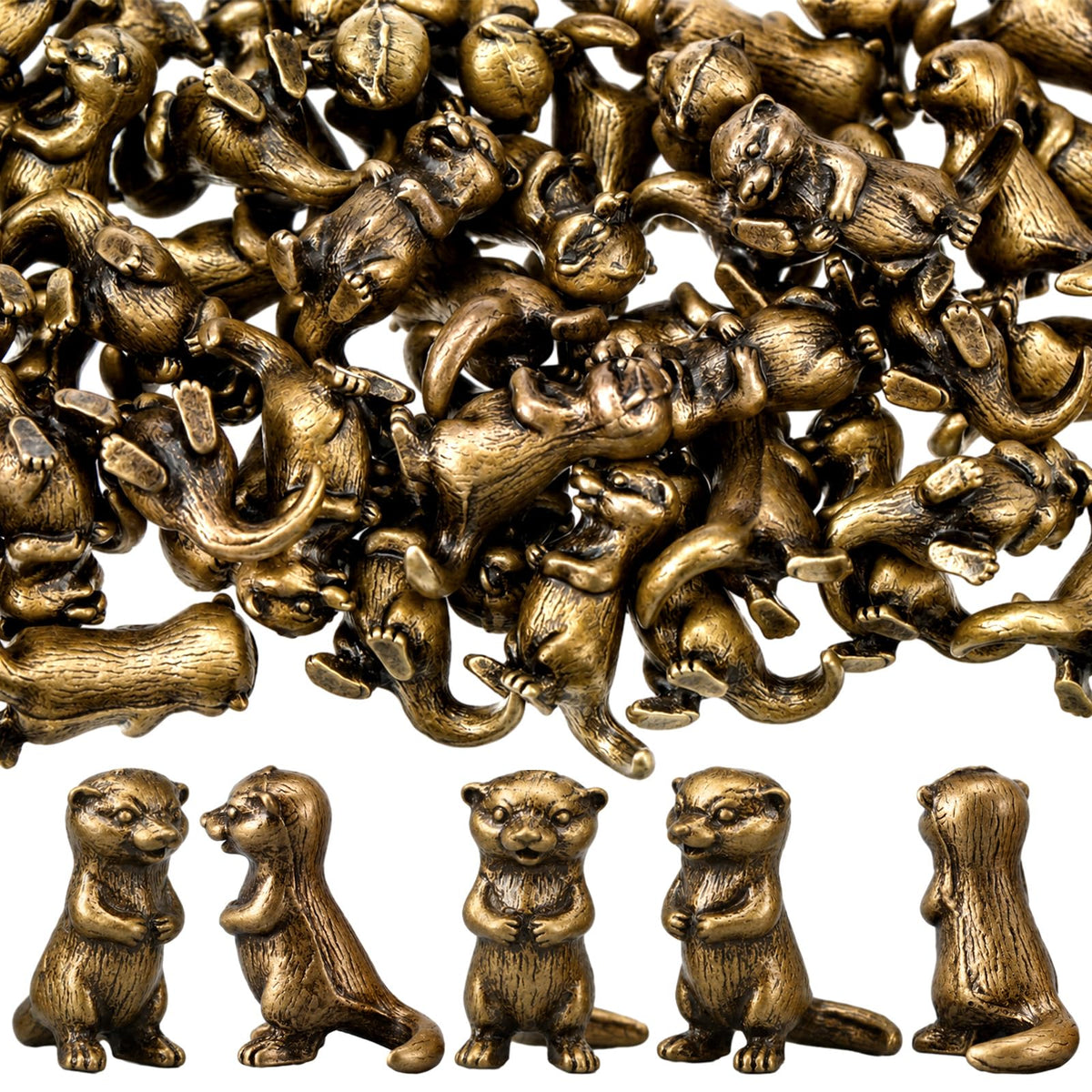 Civaner 24 Pcs Mini Sheep Figurines, Miniature Lamb, Mini Brass Figurines