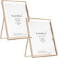 Gold 5x7'' Floating Picture Frames 2Pack,for Photo Sizes(3.5x5&4x6),Beaded Metal Edge,Adjustable Tabletop/Shelf Display for Wedding,Home & Office Decor
