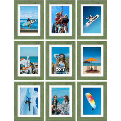 Vittanly 8x10 Picture Frames Set of 9 for Wall or Tabletop Display, Gold